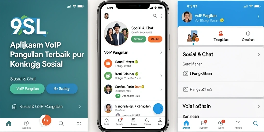 Antarmuka aplikasi 9SL untuk VoIP Panggilan yang ramah pengguna.