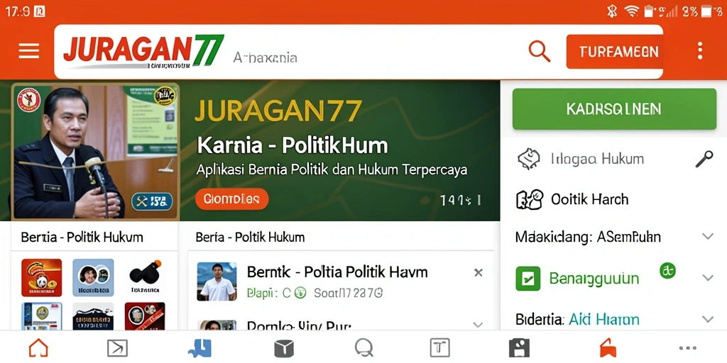 Antarmuka aplikasi JURAGAN77 yang sederhana dan informatif.