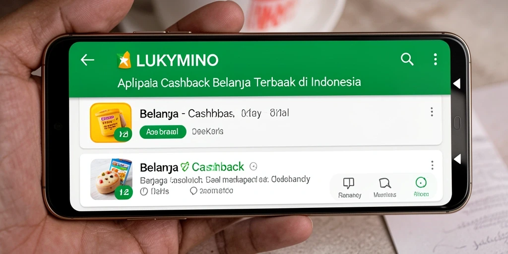 Antarmuka LUKYMINO yang memudahkan transaksi Cashback.