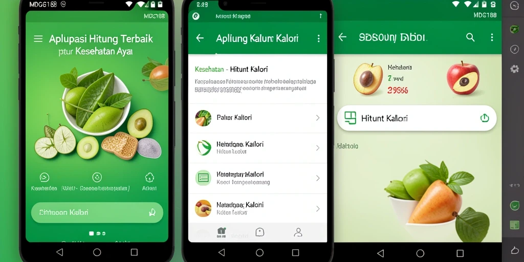 Antarmuka MDG188 menampilkan fitur Hitung Kalori yang mudah digunakan.