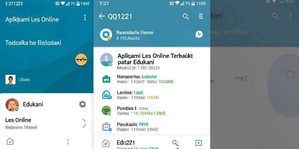 Tampilan antarmuka aplikasi Les Online QQ1221 yang menarik dan interaktif.