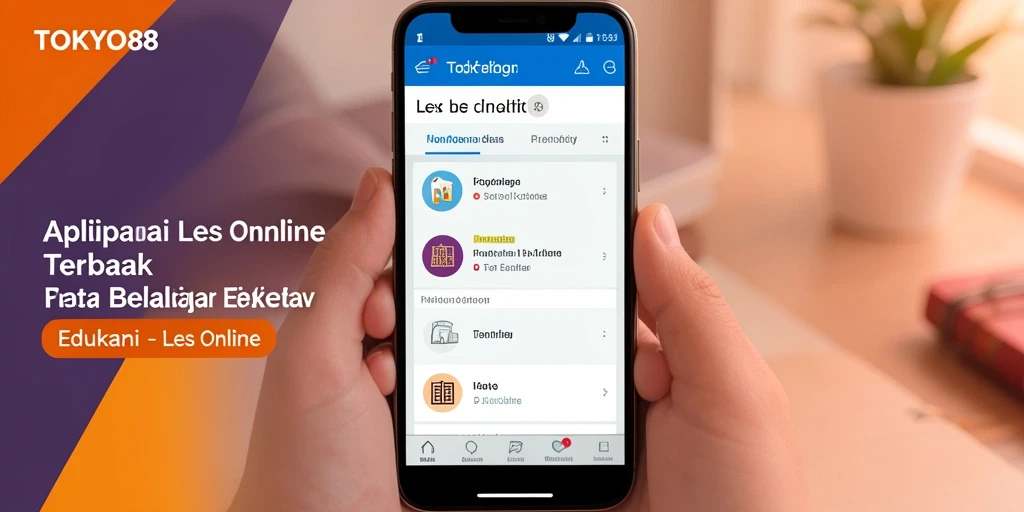 Tampilan antarmuka aplikasi Les Online TOKYO88 yang menarik dan mudah digunakan.